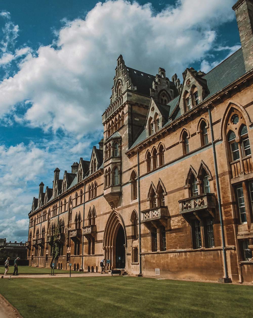 International students walking on a UK university campus